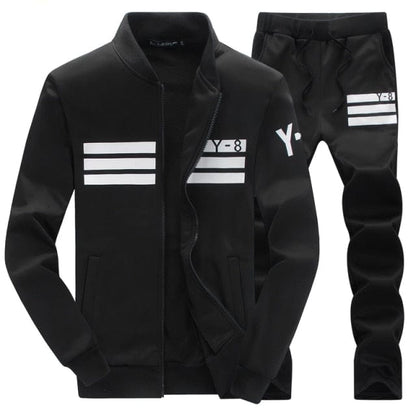 Autumn Tracksuit Men  Sportswear Fashion Mens Set Two Pieces Zipper Warm Sweatshirt Jacket+Sweatpants Moleton Masculino Sets