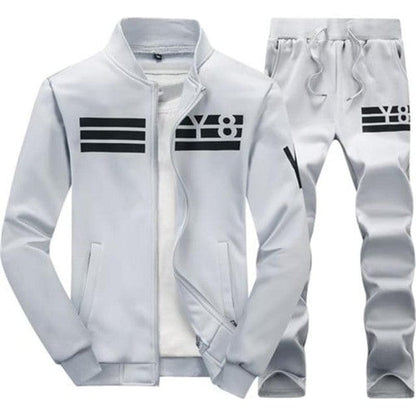 Autumn Tracksuit Men  Sportswear Fashion Mens Set Two Pieces Zipper Warm Sweatshirt Jacket+Sweatpants Moleton Masculino Sets