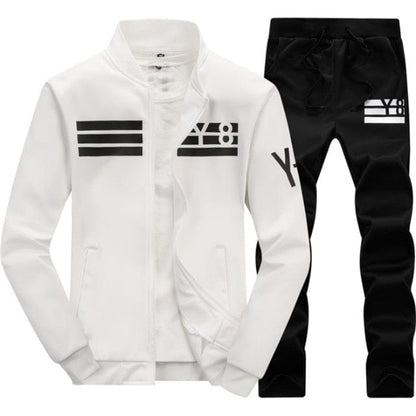 Autumn Tracksuit Men  Sportswear Fashion Mens Set Two Pieces Zipper Warm Sweatshirt Jacket+Sweatpants Moleton Masculino Sets