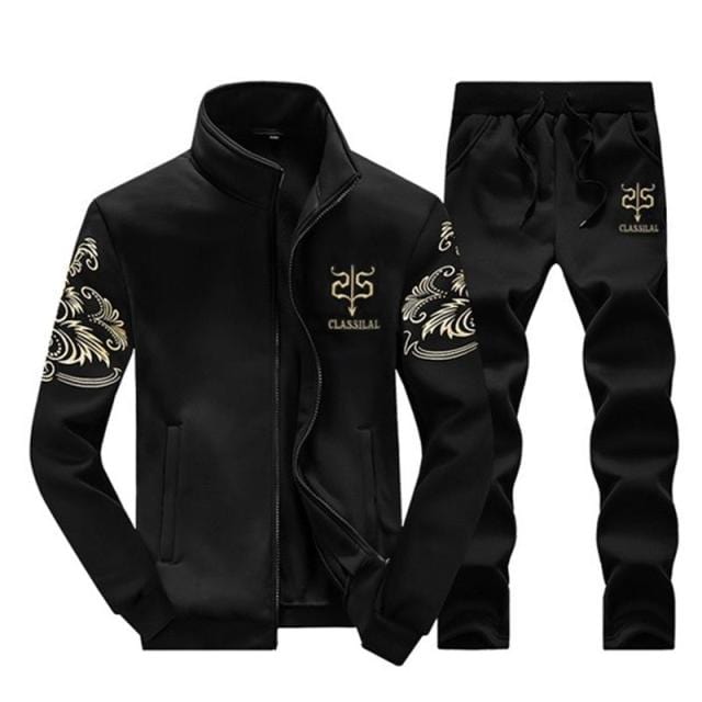Autumn Tracksuit Men  Sportswear Fashion Mens Set Two Pieces Zipper Warm Sweatshirt Jacket+Sweatpants Moleton Masculino Sets