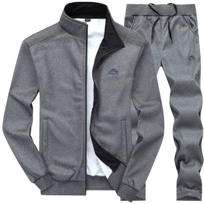 Autumn Tracksuit Men  Sportswear Fashion Mens Set Two Pieces Zipper Warm Sweatshirt Jacket+Sweatpants Moleton Masculino Sets