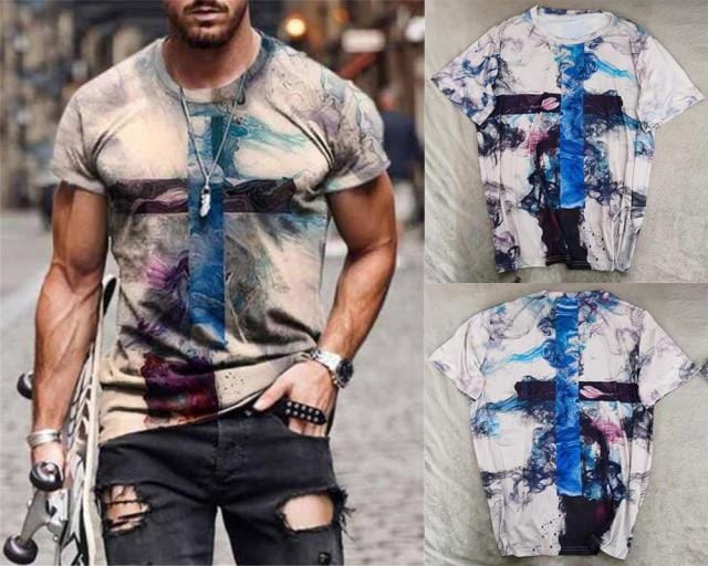 2021 Summer New Mens Oversized Vintage Short Sleeve T Shirts Harajuku Ethnic Printed O Collared Tshirts Camisetas Hombre Verano