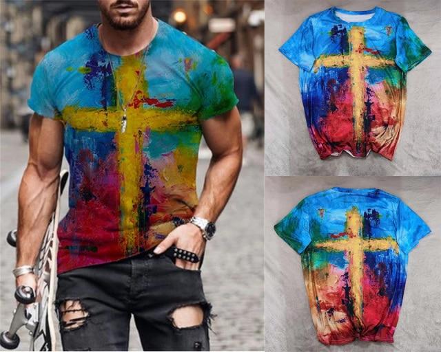 2021 Summer New Mens Oversized Vintage Short Sleeve T Shirts Harajuku Ethnic Printed O Collared Tshirts Camisetas Hombre Verano