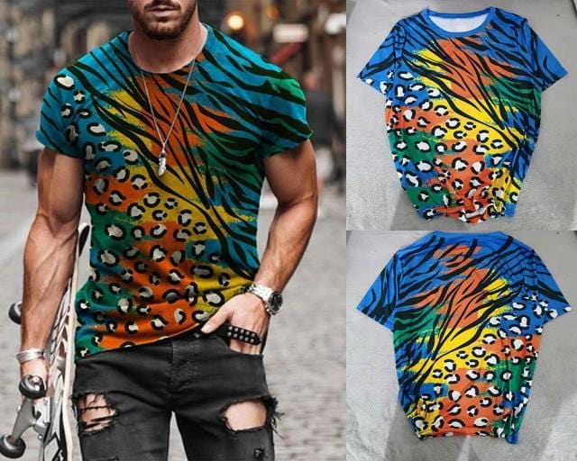 2021 Summer New Mens Oversized Vintage Short Sleeve T Shirts Harajuku Ethnic Printed O Collared Tshirts Camisetas Hombre Verano