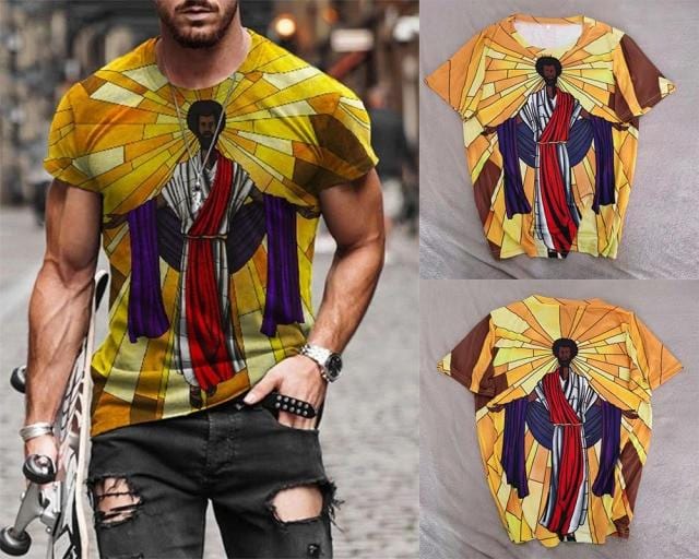 2021 Summer New Mens Oversized Vintage Short Sleeve T Shirts Harajuku Ethnic Printed O Collared Tshirts Camisetas Hombre Verano