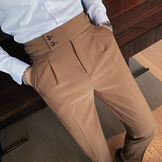 Pantaloni de costum pentru bărbați Pantaloni de costum de primăvară Moda Casual, slim, de afaceri, pantaloni de costum pentru bărbați, pentru petrecere de nuntă, pantaloni de lucru clasici, mărime mare 36