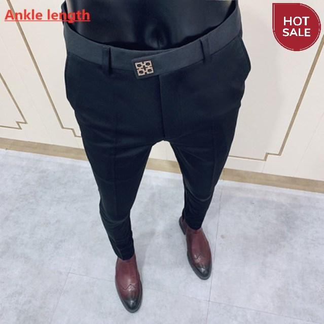 Spring 2021 New Men's Suit Pants Fashion Business Casual Slim Dress Pants Men's Street Wear Social Formal Pantalon Clothing
