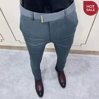 Spring 2021 New Men's Suit Pants Fashion Business Casual Slim Dress Pants Men's Street Wear Social Formal Pantalon Clothing