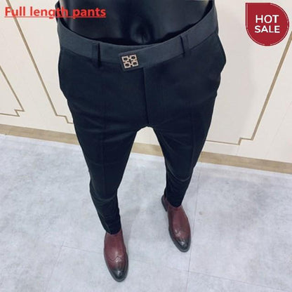 Spring 2021 New Men's Suit Pants Fashion Business Casual Slim Dress Pants Men's Street Wear Social Formal Pantalon Clothing