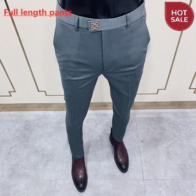 Spring 2021 New Men's Suit Pants Fashion Business Casual Slim Dress Pants Men's Street Wear Social Formal Pantalon Clothing