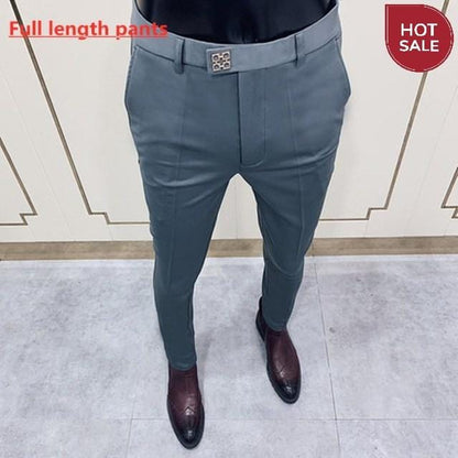 Spring 2021 New Men's Suit Pants Fashion Business Casual Slim Dress Pants Men's Street Wear Social Formal Pantalon Clothing