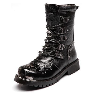 New Fashion Men's Motorcycle Boots Leather Boots Male Footwear Cowboy Casual Shoes Men  Boots Boots