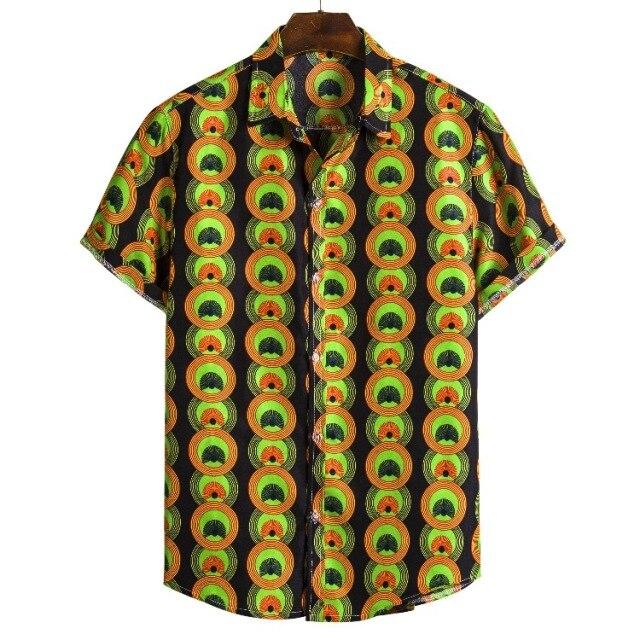 Men Dashiki Loose Blouse Fashion Tee Tops Bazin Riche African India Casual T Shirt Ankara Homme Short Sleeve Print Retro Clothes