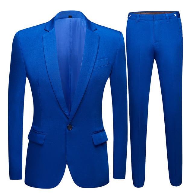 Male Wedding Dress Royal Blue Men&#39;s suits Blazer Suits Evening Club suit 2 pieces (Jacket+Pants)