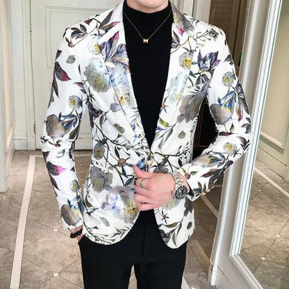 Men Blazer 2021 Spring New Colorblock Plaid Blazer Men Slim Casual Man Blazers Wedding Business Party Clothing Dress Men Coats