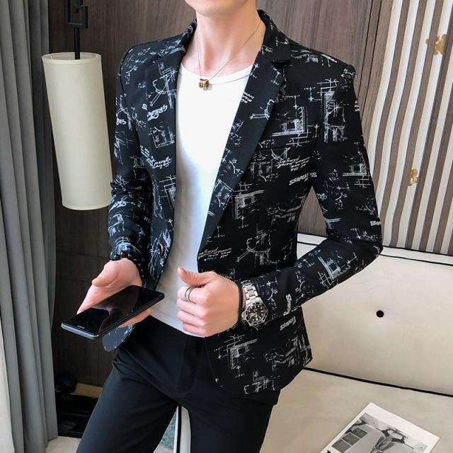 Men Blazer 2021 Spring New Colorblock Plaid Blazer Men Slim Casual Man Blazers Wedding Business Party Clothing Dress Men Coats