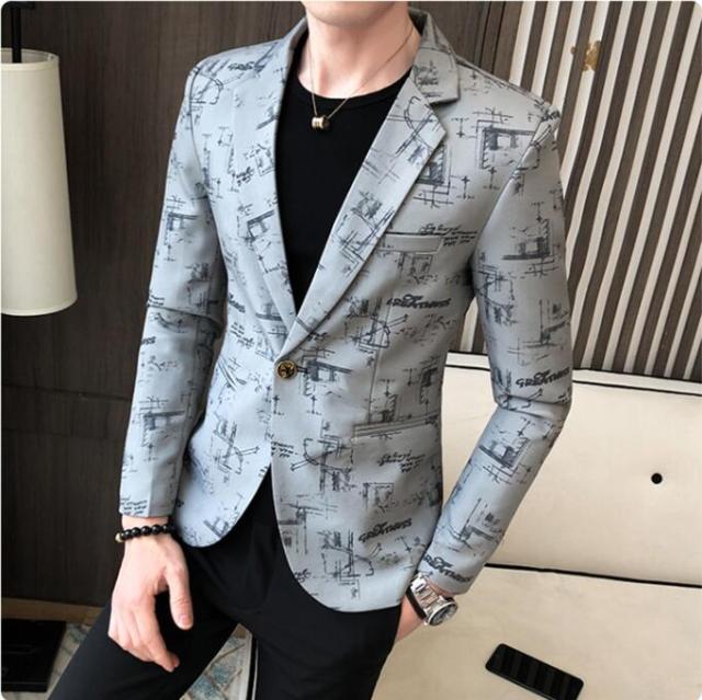 Men Blazer 2021 Spring New Colorblock Plaid Blazer Men Slim Casual Man Blazers Wedding Business Party Clothing Dress Men Coats
