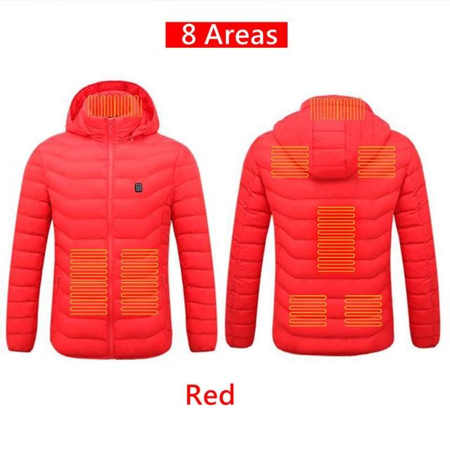 Men 9 Areas Heated Jacket USB Winter Outdoor Electric Heating Jackets Warm Sprots Thermal Coat Clothing Heatable Cotton jacket