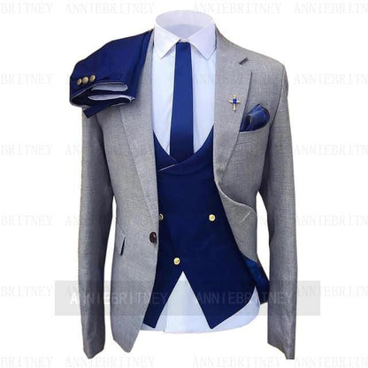 Fashion Lattice Men's Suit Slim Fit Prom Wedding Suits for Men Groom Tuxedo Jacket Pants Set Custom White Casual Men Blazer
