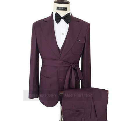 Fashion Lattice Men's Suit Slim Fit Prom Wedding Suits for Men Groom Tuxedo Jacket Pants Set Custom White Casual Men Blazer