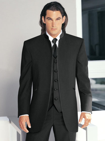 Handsome Classic Custom Made Black Wedding Suits For Men Groom Suit Three Piece Mens Suits  Slim Fit Groomsmen men Suit