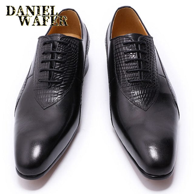 Luxury Men Oxford Shoes Men Dress Shoes Leather Italian Red Black Hand-polished Pointed Toe Lace up Wedding Office Formal Shoes