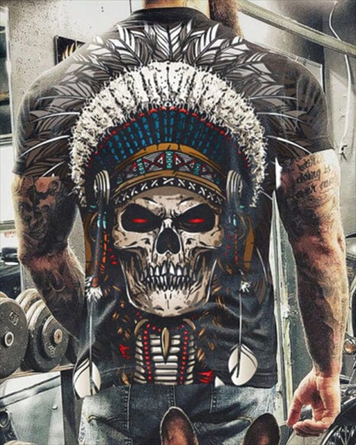 Fashion Summer Horror Skull 3D Print Tricou pentru bărbați O-Gât cu mânecă scurtă Casual Respirabil Oversized Bărbați Tricou Top Îmbrăcăminte pentru bărbați