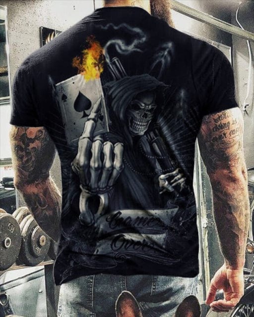 Fashion Summer Horror Skull 3D Print Tricou pentru bărbați O-Gât cu mânecă scurtă Casual Respirabil Oversized Bărbați Tricou Top Îmbrăcăminte pentru bărbați