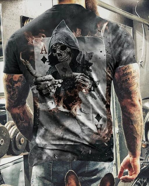 Fashion Summer Horror Skull 3D Print Tricou pentru bărbați O-Gât cu mânecă scurtă Casual Respirabil Oversized Bărbați Tricou Top Îmbrăcăminte pentru bărbați