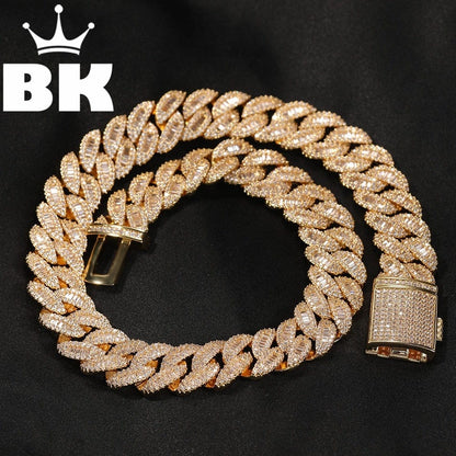 THE BLING KING Moon Square Buckle Zirconia Tennis Lovely Top Quality Hiphop Necklace Luxury Full Iced Out CZ Jewelry