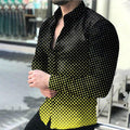 Fall  New Men's Shirt Long Sleeve Tees Tops Gradient Color Polka Dot Print Shirt Extra Large Single Shirt For Men Clothing