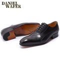 LUXURY MEN GENUINE LEATHER SHOES HAND-POLISHED LACE UP POINTED TOE OFFICE WEDDING FORMAL DRESS BLACK RED SHOES MEN OXFORD SHOES