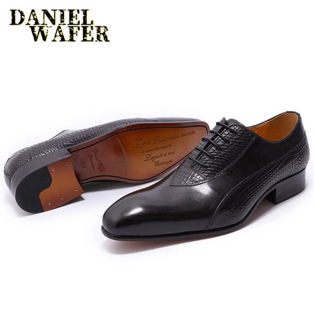 LUXURY MEN GENUINE LEATHER SHOES HAND-POLISHED LACE UP POINTED TOE OFFICE WEDDING FORMAL DRESS BLACK RED SHOES MEN OXFORD SHOES