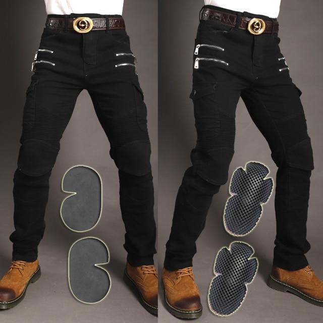 Motorcycle Pants Men Moto Jeans Zipper Protective Gear Riding Touring Motorbike Trousers Motocross Zip pocket Pants Moto Pants