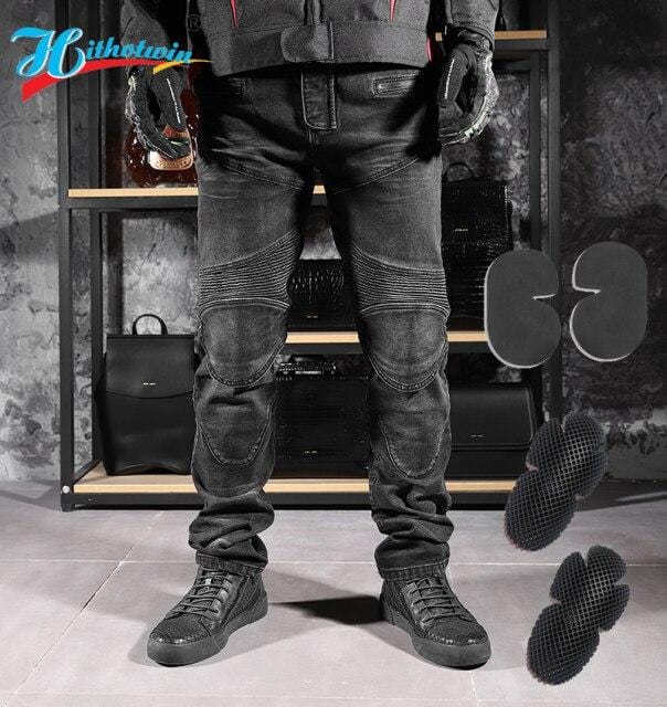 Motorcycle Pants Men Moto Jeans Zipper Protective Gear Riding Touring Motorbike Trousers Motocross Zip pocket Pants Moto Pants