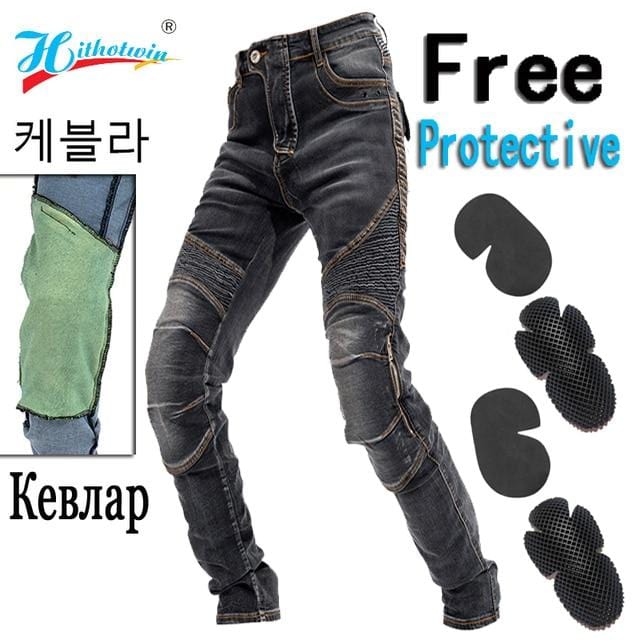 Motorcycle Pants Men Moto Jeans Zipper Protective Gear Riding Touring Motorbike Trousers Motocross Zip pocket Pants Moto Pants