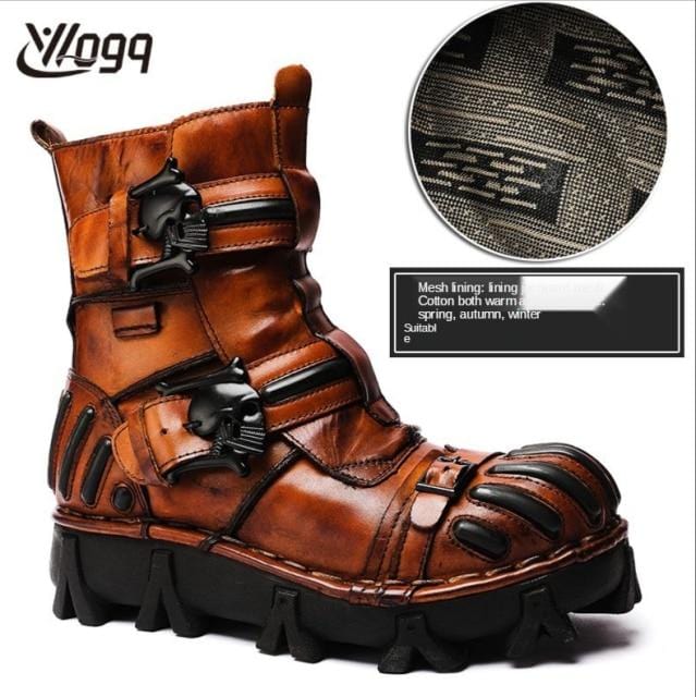 Fashion Men Motorcycle Boots Itali Riding Boot Winter Ankle Boots Military Boot Genuine Leather Safety Shoe Western Boots Cowboy