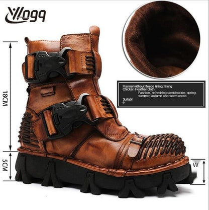 Fashion Men Motorcycle Boots Itali Riding Boot Winter Ankle Boots Military Boot Genuine Leather Safety Shoe Western Boots Cowboy