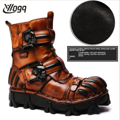 Fashion Men Motorcycle Boots Itali Riding Boot Winter Ankle Boots Military Boot Genuine Leather Safety Shoe Western Boots Cowboy