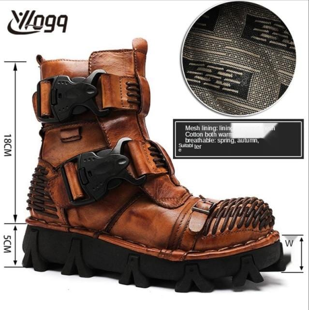 Fashion Men Motorcycle Boots Itali Riding Boot Winter Ankle Boots Military Boot Genuine Leather Safety Shoe Western Boots Cowboy