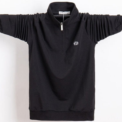 Men Polo Shirt  Pure Cotton Men Business Casual Male Polo Shirt Autumn Long Sleeve Stand Collar Polo Shirt Plus Size 5XL 6XL