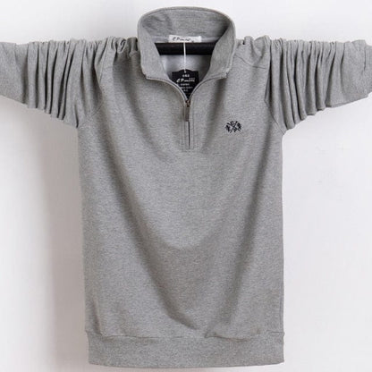 Men Polo Shirt  Pure Cotton Men Business Casual Male Polo Shirt Autumn Long Sleeve Stand Collar Polo Shirt Plus Size 5XL 6XL