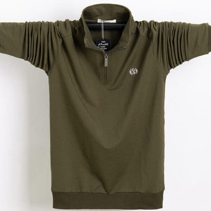 Men Polo Shirt  Pure Cotton Men Business Casual Male Polo Shirt Autumn Long Sleeve Stand Collar Polo Shirt Plus Size 5XL 6XL