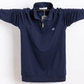 Men Polo Shirt  Pure Cotton Men Business Casual Male Polo Shirt Autumn Long Sleeve Stand Collar Polo Shirt Plus Size 5XL 6XL