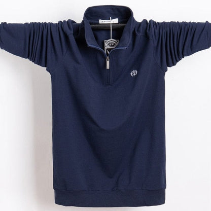 Men Polo Shirt  Pure Cotton Men Business Casual Male Polo Shirt Autumn Long Sleeve Stand Collar Polo Shirt Plus Size 5XL 6XL