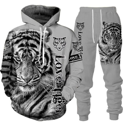 3D Printed Hoodie + Pants Suit Cool Men 2 Pcs Sportwear Tracksuit Set Autumn And Winter Men's Clothing