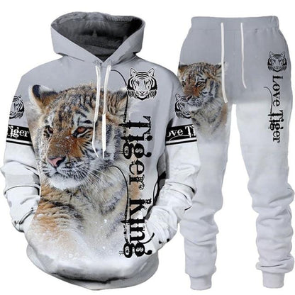 3D Printed Hoodie + Pants Suit Cool Men 2 Pcs Sportwear Tracksuit Set Autumn And Winter Men's Clothing