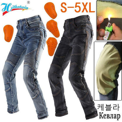 Men Motorcycle Pants Aramid Motorcycle Jeans Protective Gear Riding Touring Black Motorbike Trousers Blue Motocross Jeans