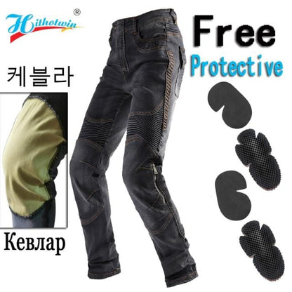 Men Motorcycle Pants Aramid Motorcycle Jeans Protective Gear Riding Touring Black Motorbike Trousers Blue Motocross Jeans