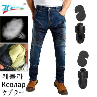 Men Motorcycle Pants Aramid Motorcycle Jeans Protective Gear Riding Touring Black Motorbike Trousers Blue Motocross Jeans